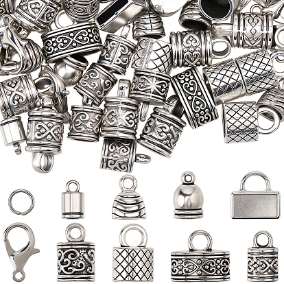 Набор для изготовления ювелирных изделий своими руками, включая концы шнура из сплава и застежки-лобстеры, латунные кольца прыжок открыт