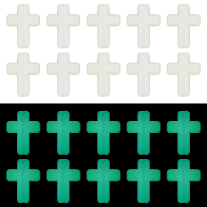 100g светящиеся прозрачные акриловые бусины, светится в темноте, крестик