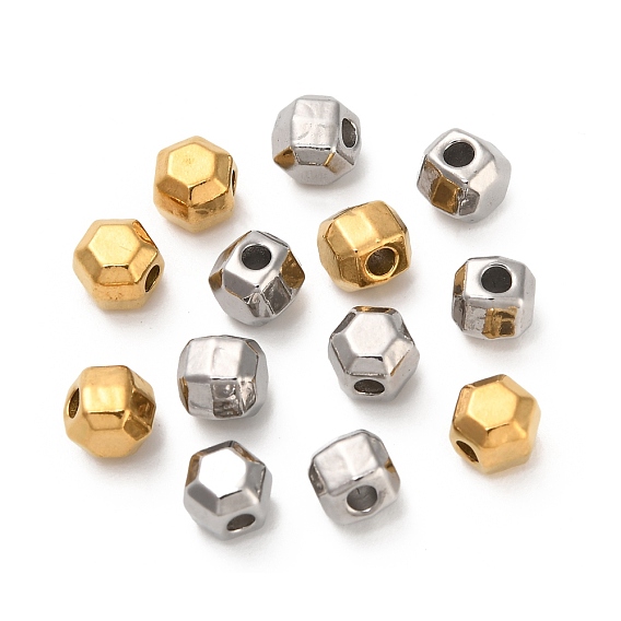 304 из нержавеющей стали бусы, шестиугольник, граненые