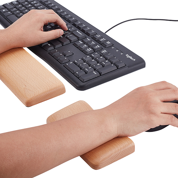 2шт. 2 стили деревянные подставки для клавиатуры и мыши, комплекты подставок для запястий, прямоугольные