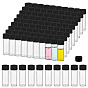 Glass Screw Top Bead Storage Tubes, Bead Containers with Black Plastic Lid, Column