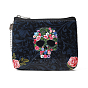 PU Leather Small Wallets, Retro Skull Style Change Coin Purse for Women