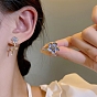 Alloy Stud Earring, with Sterling Silver Pin and Enamel