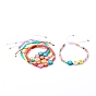 Adjustable Nylon Thread Braided Bead Bracelets, with Polymer Clay Heishi Beads, Flower with Smile Face