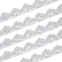10 mètres de bordure en dentelle florale ondulée en polyamide scintillant, avec des paillettes en plastique
