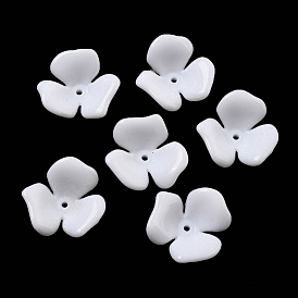 Opaque Acrylic Bead Caps, 3-Petal Flower