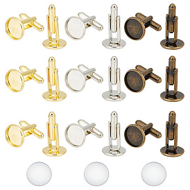 Набор для самостоятельного изготовления запонок в форме купола, включая оправу для латунных запонок, Кабошоны из стекла
