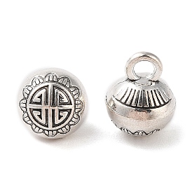 Tibetan Style Alloy Charms, Cadmium Free & Lead Free, Round