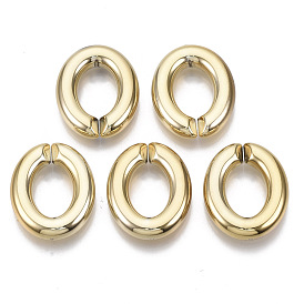 CCB Plastic Linking Rings, Quick Link Connectors, For Jewelry Cable Chains Making, Oval