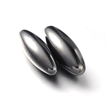 Magnetic Synthetic Hematite Oval Beads, No Hole