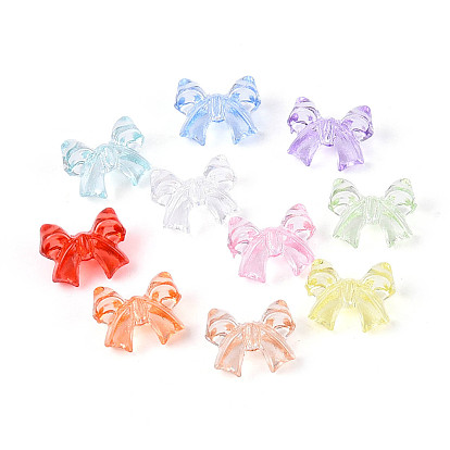 Прозрачные акриловые бусины, бантом