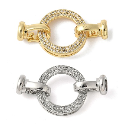 Латунный паве из прозрачного кубического циркония с застежками, без свинца и без кадмия, долговечный, стойки покрытие, плоско-круглые