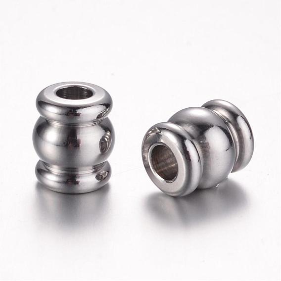 201 Stainless Steel Beads, Grooved BeadsColumn