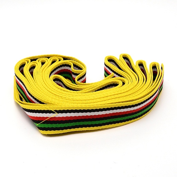 Polyester Braid Ribbon, Flat, Stripe Pattern, Garment Accessories