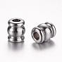 201 Stainless Steel Beads, Grooved BeadsColumn