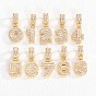 Европейские подвески из латуни с прозрачным кубическим цирконием, фигурные подвески с большими отверстиями, золотые