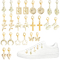 24Pcs 12 Styles Alloy Pendant Decorations, with Alloy Lobster Claw Clasps, Golden