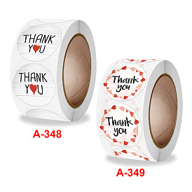 Thank You Stickers Roll, Round Paper, Adhesive Labels, Decorative Sealing Stickers, for Gifts, Party