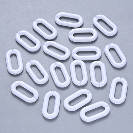 Opaque Acrylic Linking Rings, Quick Link Connectors, For Jewelry Cable Chains Making, Oval