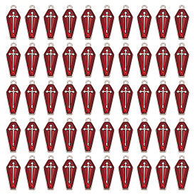 50 шт. Подвески из сплава с эмалью на тему Хэллоуина, гроб с крестом