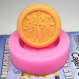 DIY Silicone Tree of Life Pattern Round Soap Molds, for Handmade Soap Making