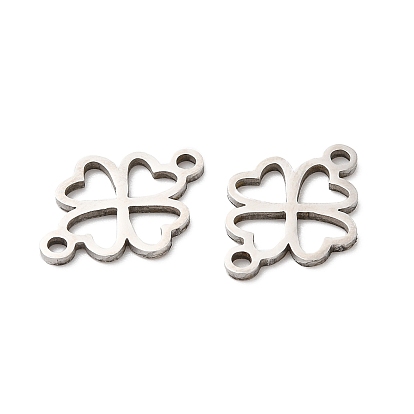 201 Stainless Steel Connector Charm, Clover Link