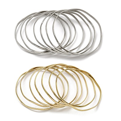 7шт. вакуумное покрытие pvd 202 наборы браслетов из нержавеющей стали, штабелируемые браслеты для женщин