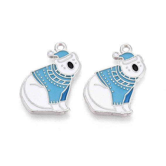 Подвески в виде медведей из эмалированного сплава с гальваническим покрытием, без кадмия, без никеля и без свинца, платина