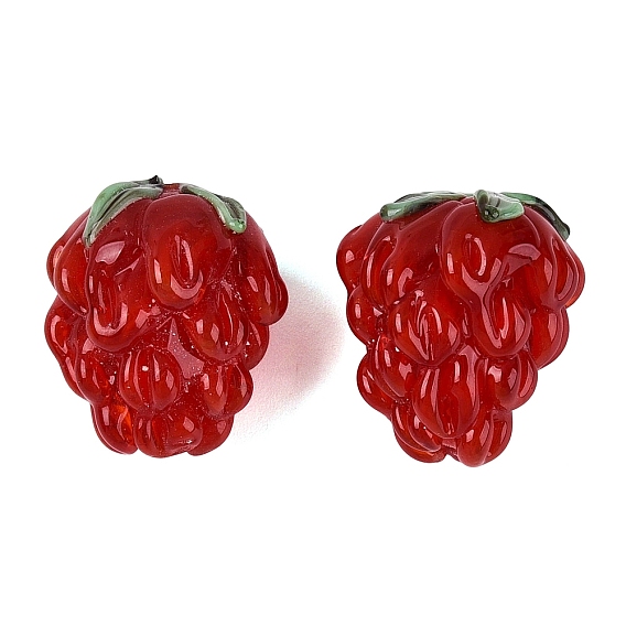 Handmade Lampwork Beads, Raspberry