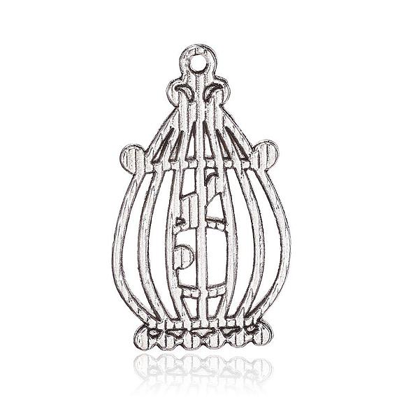 Pendentifs en alliage de style tibétain, cage à oiseaux