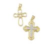 Латунные микропаве прозрачные подвески с фианитом, крест прелести, без свинца и без кадмия, стойки покрытие, долговечный