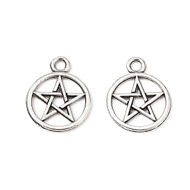 Tibetan Style Alloy Ring with Star Pendants, Cadmium Free & Lead Free, 25x20x2mm, Hole: 3mm, about 617pcs/1000g