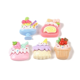 Opaque Resin Imitation Food Decoden Cabochons, Ice Cream & Cake, Mixed Shapes
