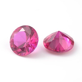 Red Corundum Diamond Shape Cubic Zirconia Cabochons, Faceted