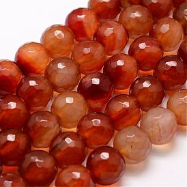 Природные Агат бисера нити, окрашенные, граненые, круглые