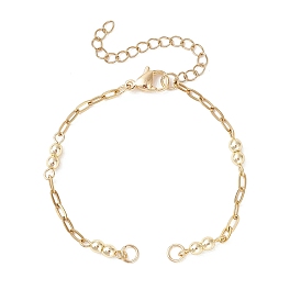 304 изготовление браслета-цепочки из нержавеющей стали со скрепками, с гальваническим покрытием из синтетических немагнитных гематитовых шариков