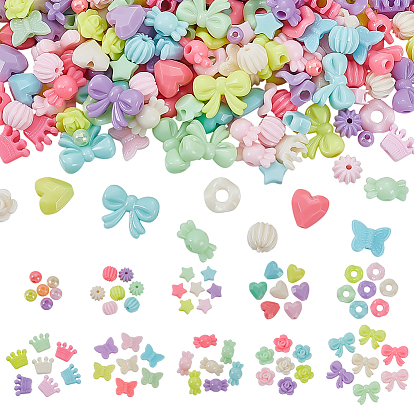 500 шт 10 стили непрозрачные акриловые бусины, разнообразные