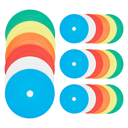 24 pièces 6 couleurs disques antidérapants en TPR pour l'entraînement sportif au football et au basketball, plat rond