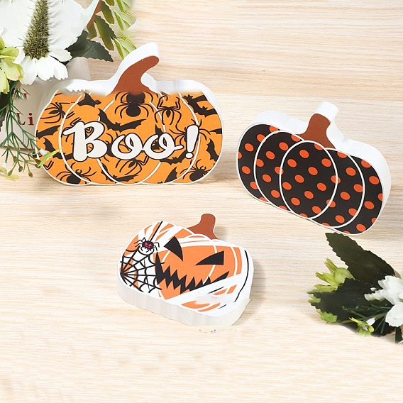 Украшения для Хэллоуина, Деревянные фигурки тыквы для украшения домашнего рабочего стола