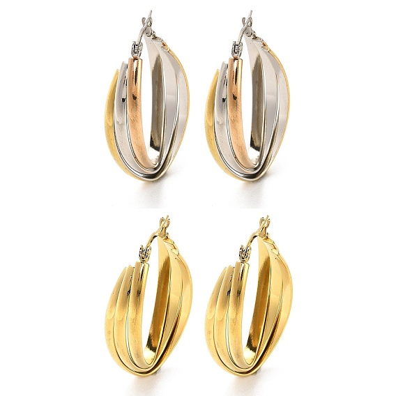 202 тройные серьги-кольца из нержавеющей стали, с 304 штифтов из нержавеющей стали