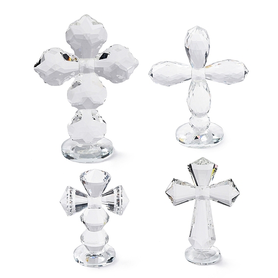 Фигурки крестов из натурального кварцевого кристалла, для домашнего украшения рабочего стола