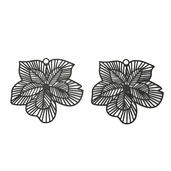 430 подвеска из нержавеющей стали, окрашенная распылением, гравированные металлические украшения, цветочный шарм