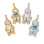 Подвески из латуни с покрытием из прозрачного кубического циркония, долговечный, без кадмия и без свинца, Мальчик с сердцем