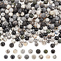 300шт 15 стили смешанные круглые бусины с драгоценными камнями, смешанные окрашенные и неокрашенные