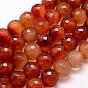 Natural Agate Bead Strands, Dyed, Faceted, Round