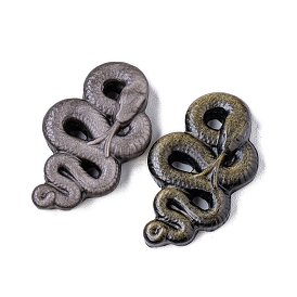 Natural Obsidian Carved Snake Figurines, for Home Desktop Decoration