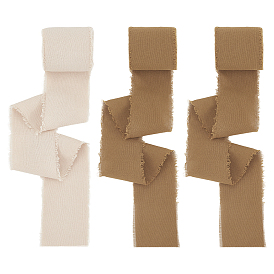 3 рулоны хлопчатобумажных потертых лент, лента с необработанным краем, изготовление банта, аксессуары для одежды