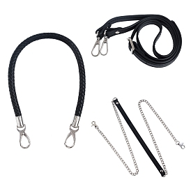 Imitation Leather Bag Handles, Length Adjustable Bag Strap Single Shoulder Belts, with Alloy and Iron Findings