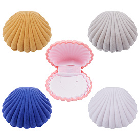 Cajas de collar de terciopelo, shell forma, joyero para niñas, caja de regalo