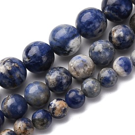 Природный содалит бисер нитей, круглые, класса AB